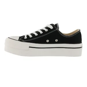 VICTORIA 1 061100 Blanco, Atlántico y Negro. Deportiva Plataforma cordones mujer