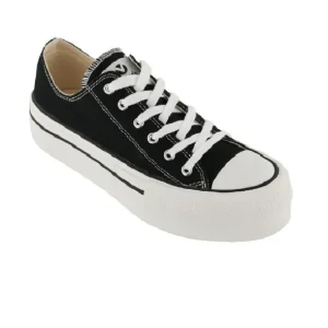 VICTORIA 1 061100 Blanco, Atlántico y Negro. Deportiva Plataforma cordones mujer