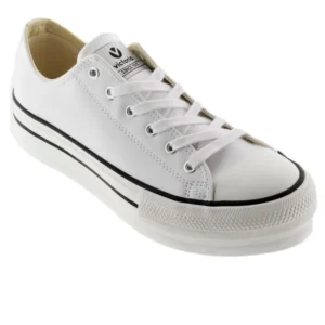 VICTORIA 061106 Blanco y negro. Deportiva plataforma piel mujer