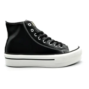 VICTORIA 061107 Negro y blanco Bota deportiva mujer Piel