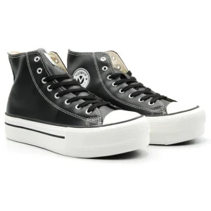 VICTORIA 061107 Negro y blanco Bota deportiva mujer Piel