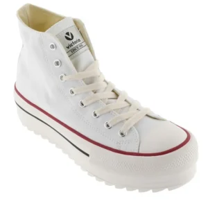 VICTORIA Tribu 1061121 Blanco y Negro Bota Lona Plataforma Piso sierra mujer