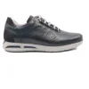 zapato deportivos de fluchos con cordones en piel azul F0555